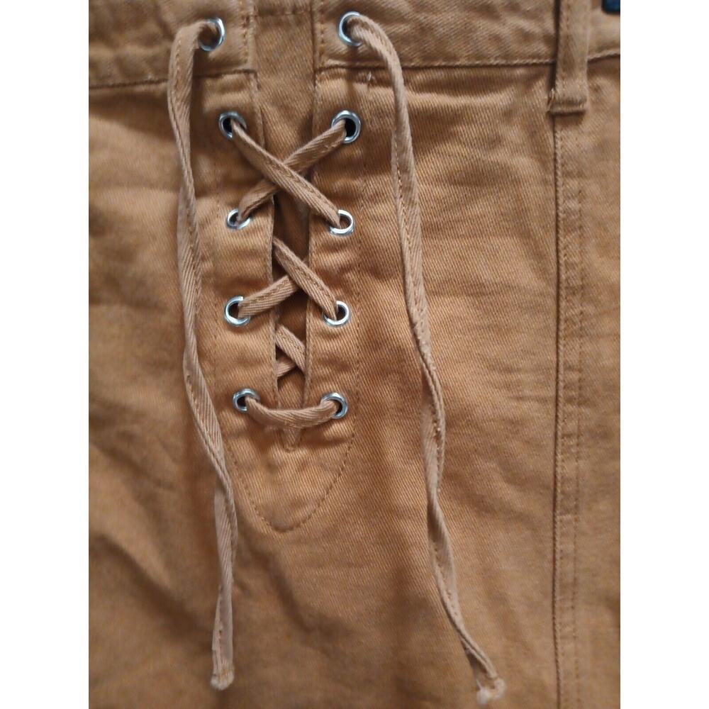 Vintage Mini Skirt Forever 21 Tan Denim Cottagecore - Picture 3 of 4